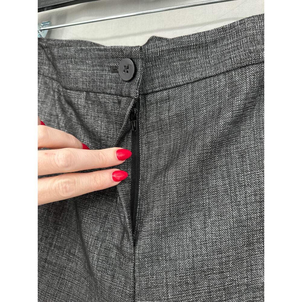 Y2K Vintage Pants Womens Large Gray Trousers Straight Leg Stretch High Rise Work - Picture 5 of 9